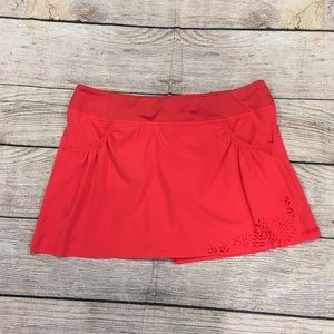 Women's Red Skort with Floral Detail